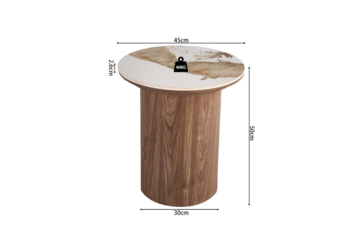 NEW - Bijzettafel 'Evora' 45 cm Rond Glanzend Steen Pandora (2c) - foto 7