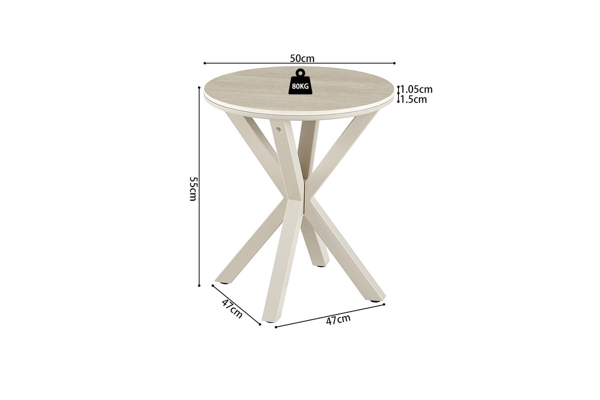 NEW - Salontafel 'Noa' 50cm Rond Baroque Beige - Grijs Voet (2c) - foto 9
