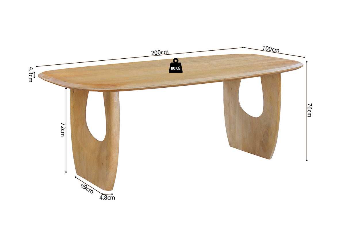 NEW - Tafel 'Braga' Deens Ovaal Mango hout Amandel (2c) - foto 8