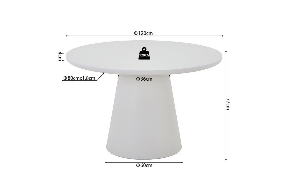 Tafel 'Tavira' 120 cm Rond Cement Ecru (2c) - foto 9