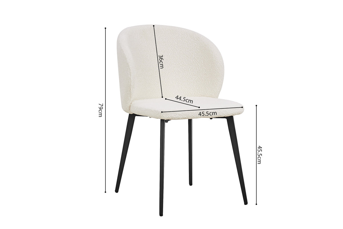 SALE - Stoel 'Toledo' Bouclé Wit (2/doos) - foto 9