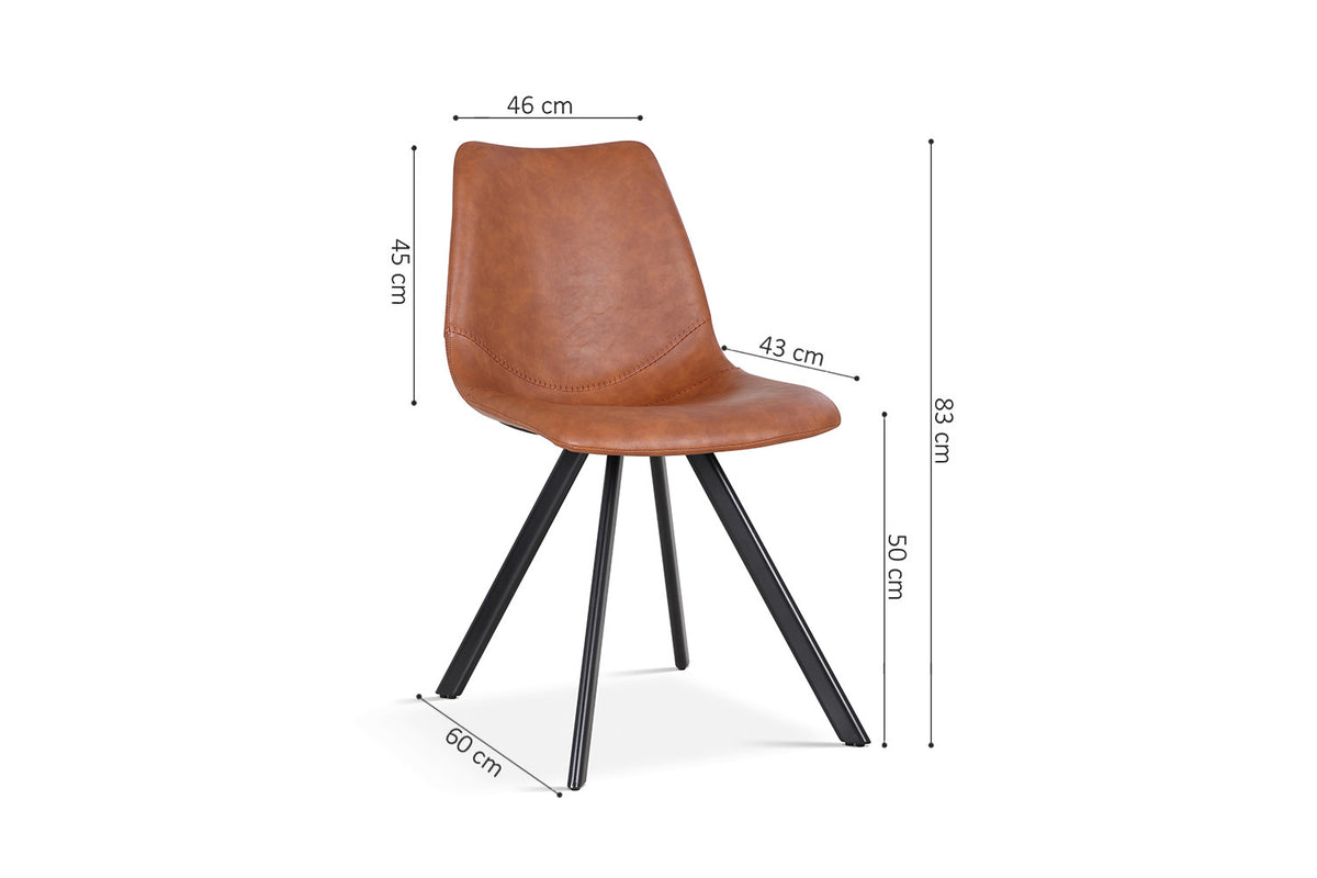 Stoel 'Emma' PU Cognac (2/doos) - foto 7