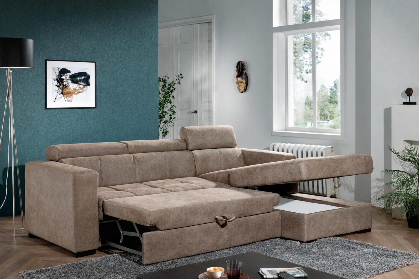 Hoeksalon Fjäll slaapfunctie - Lichtgrijs