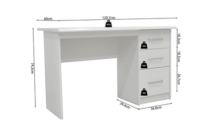 Bureau 'Mateo' 3 lades Wit (1c) - foto 8