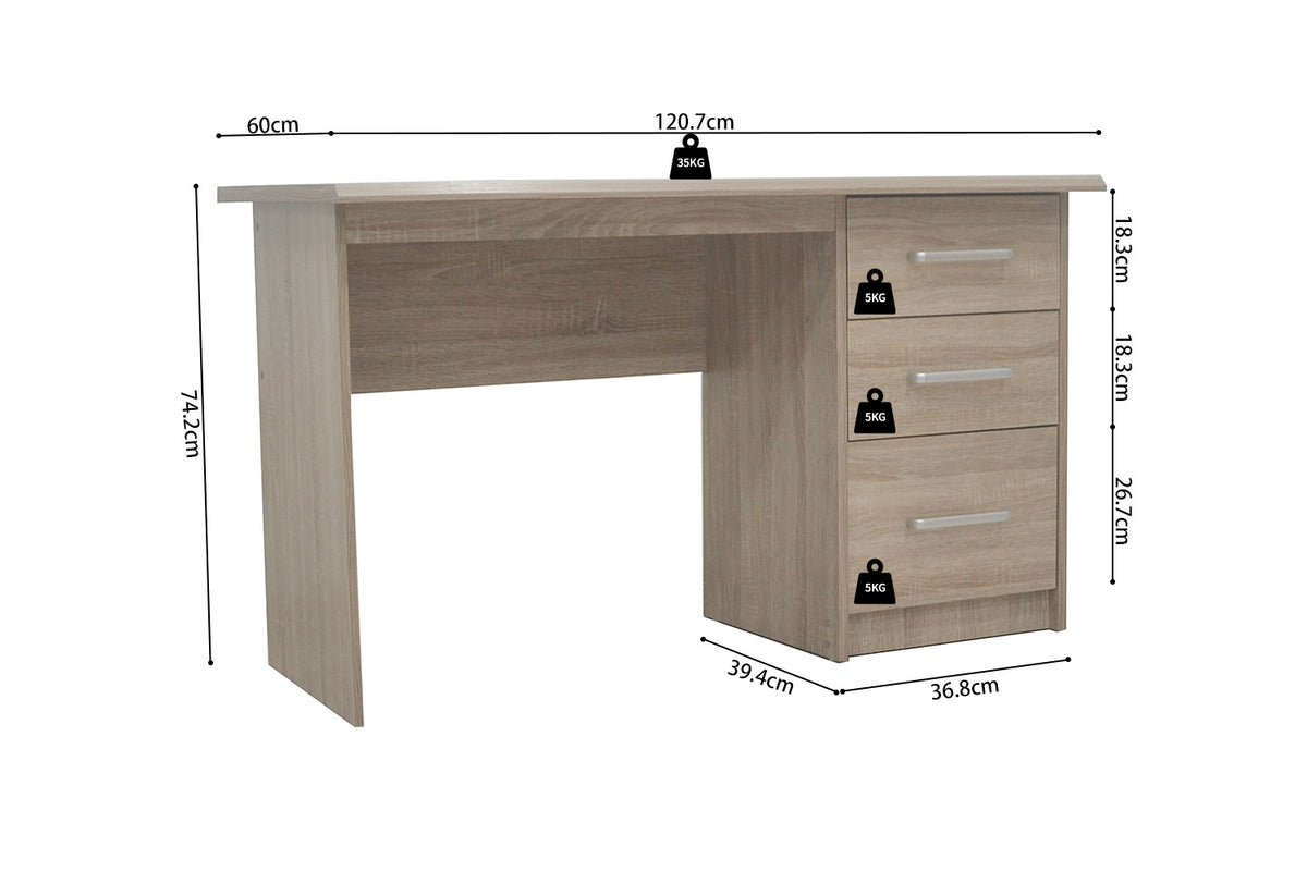 Bureau 'Mateo' 3 lades Sonoma (1c) - foto 8