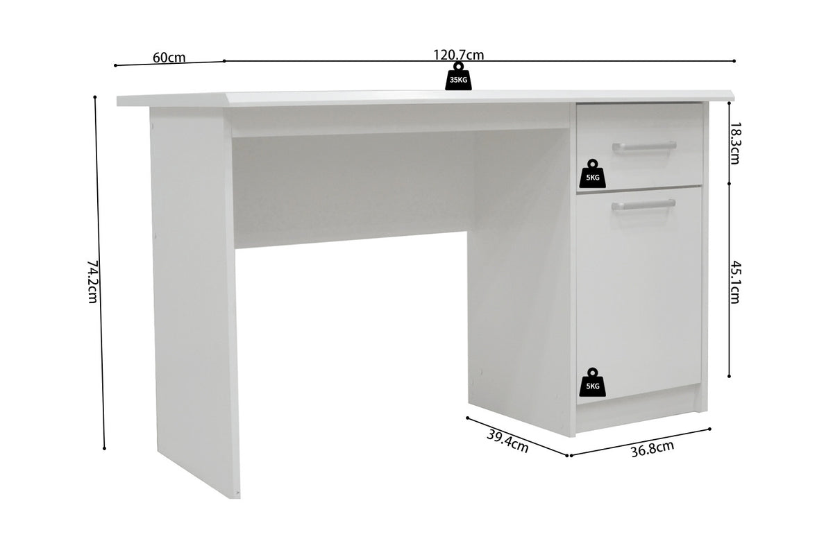 Bureau 'Milou' 1 lade 1 deur Wit (1c) - foto 8