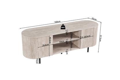 TV meubel 'Lagos' 160 cm Decor Travertin Beige (2c) - foto 7