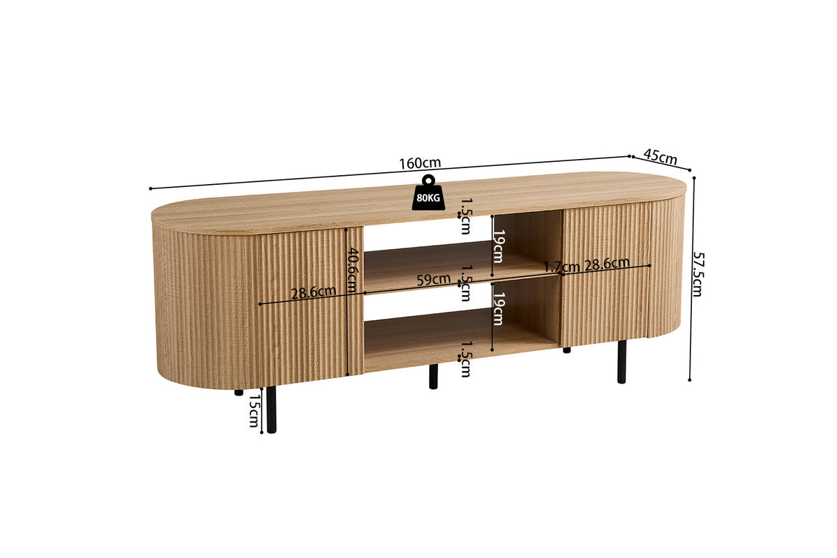 TV meubel 'Lagos' 160 cm Decor Eik Naturel (2c) - foto 7