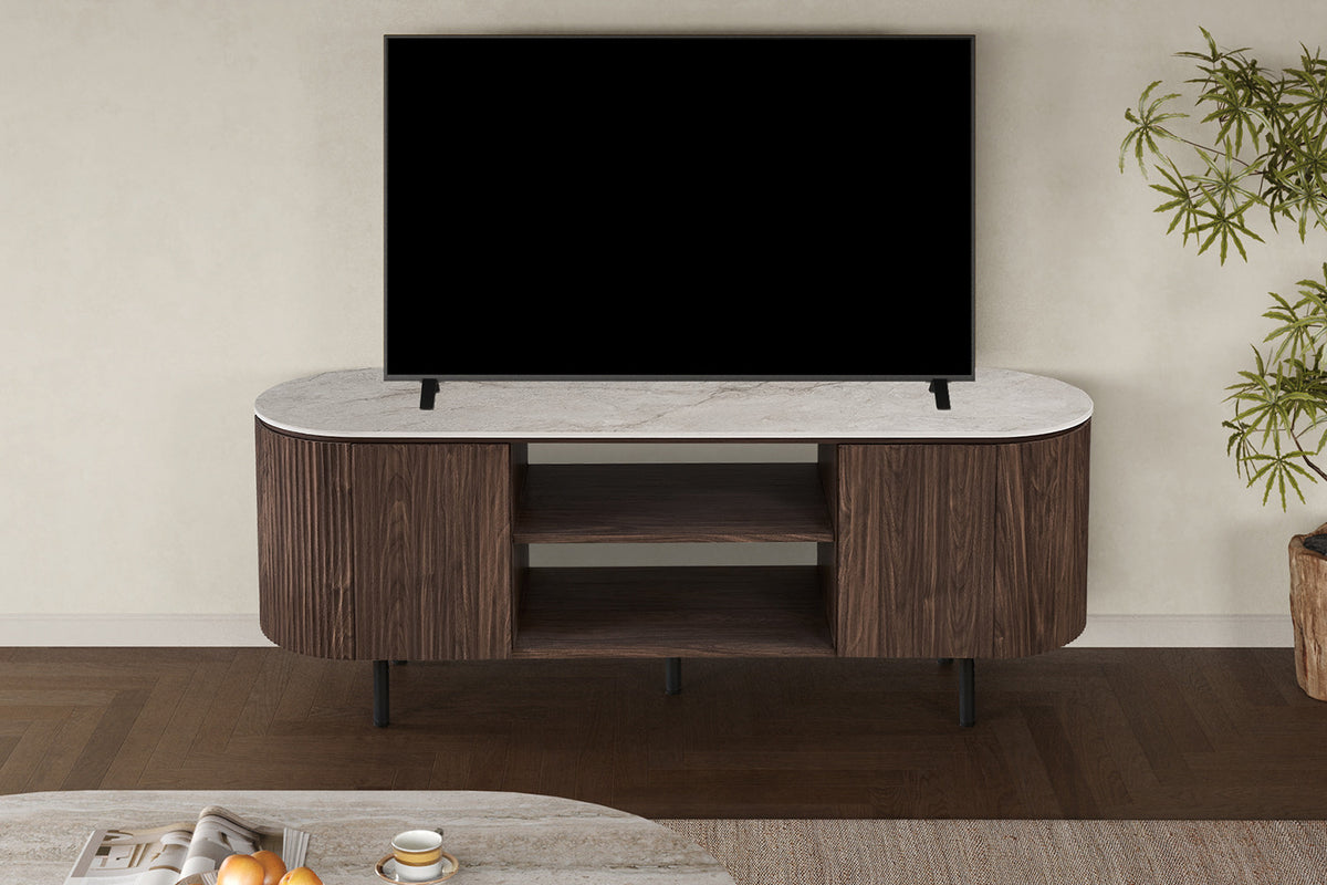 NEW - TV meubel 'Vigo' 160 cm Decor Donkere Eik Shakespear Beige (2c)