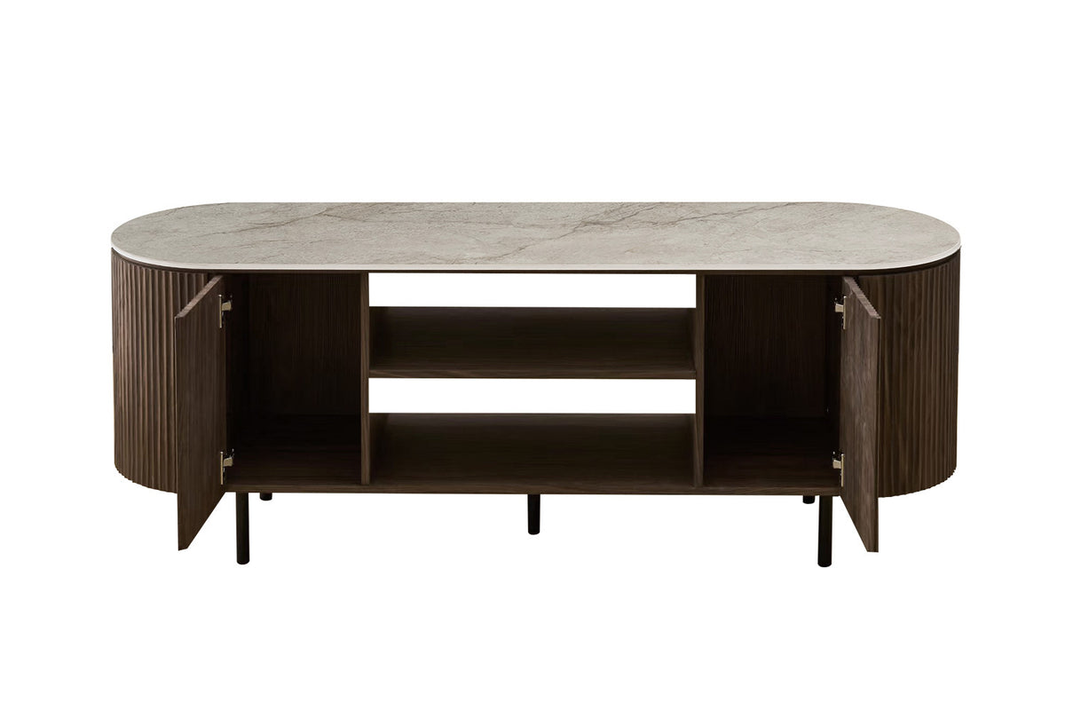 NEW - TV meubel 'Vigo' 160 cm Decor Donkere Eik Shakespear Beige (2c) - foto 6