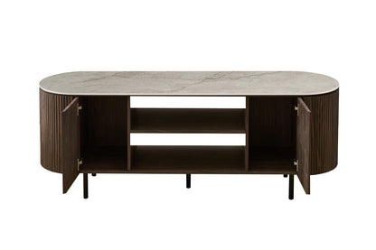 NEW - TV meubel 'Vigo' 160 cm Decor Donkere Eik Shakespear Beige (2c) - foto 6