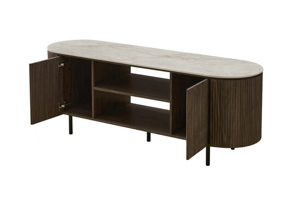 NEW - TV meubel 'Vigo' 160 cm Decor Donkere Eik Shakespear Beige (2c) - foto 7