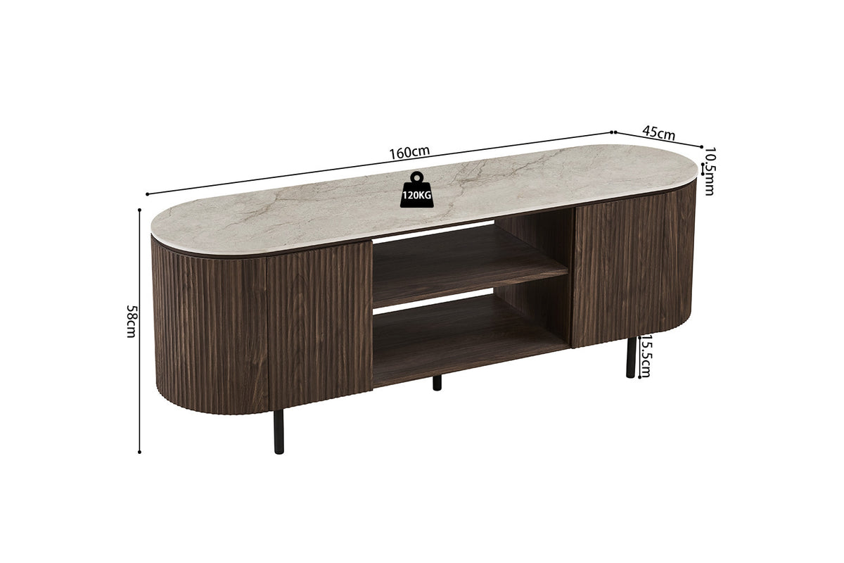 NEW - TV meubel 'Vigo' 160 cm Decor Donkere Eik Shakespear Beige (2c) - foto 9