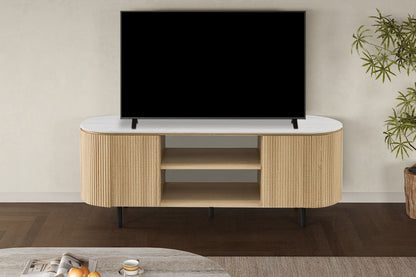 NEW - TV meubel 'Vigo' 160 cm Decor Naturel Eik Baroque Grijs (2c)