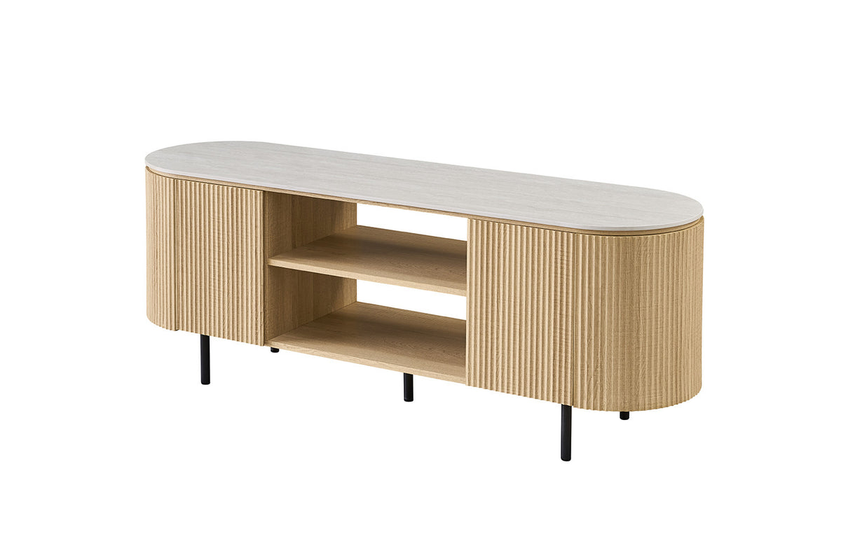 NEW - TV meubel 'Vigo' 160 cm Decor Naturel Eik Baroque Grijs (2c) - foto 4