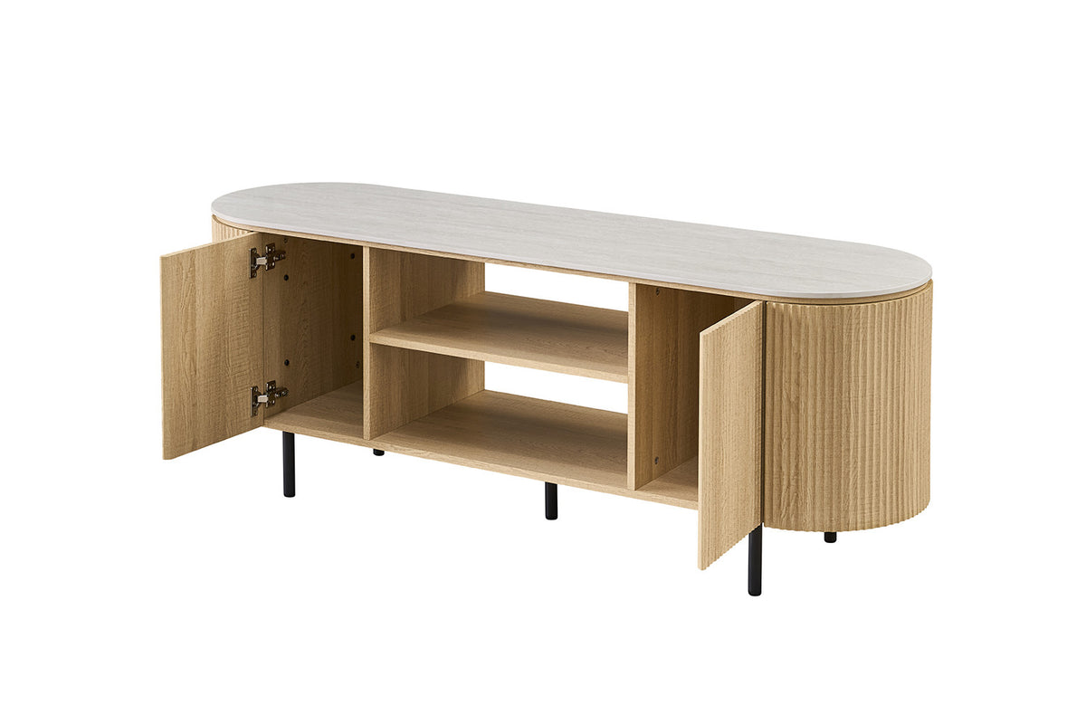 NEW - TV meubel 'Vigo' 160 cm Decor Naturel Eik Baroque Grijs (2c) - foto 6