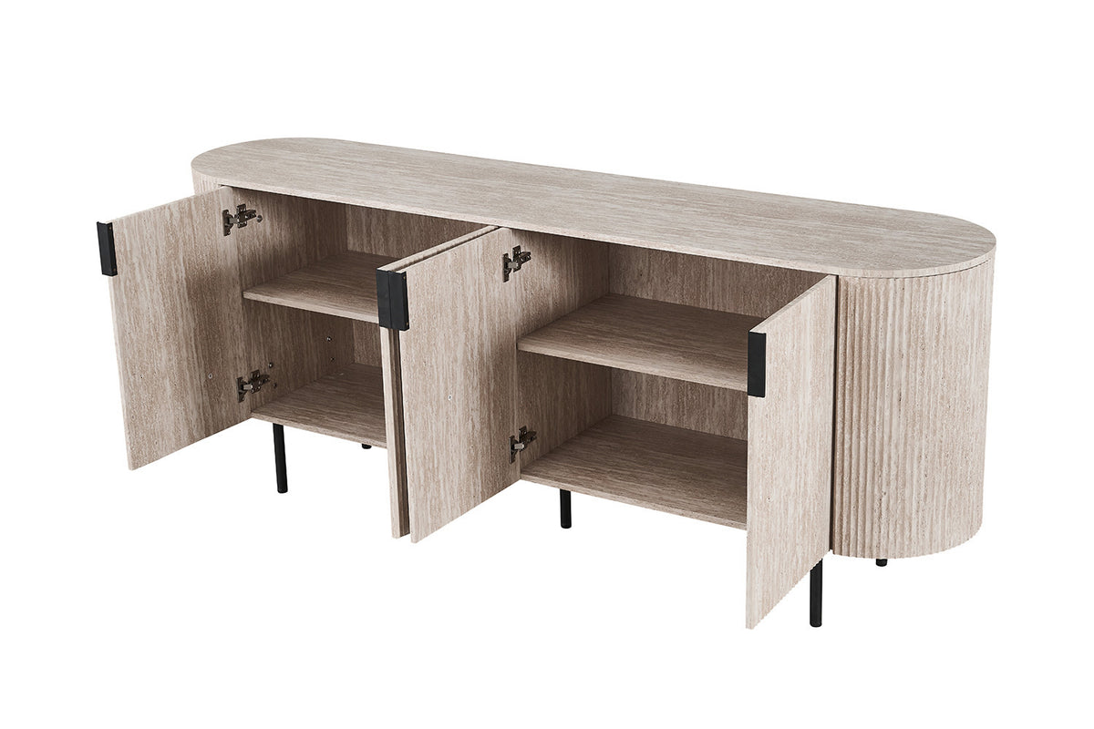 Dressoir 'Lagos' 200 cm Decor Travertin Beige (3c) - foto 6