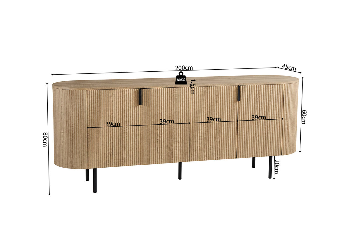 Dressoir 'Lagos' 200 cm Decor Eik Naturel (3c) - foto 10