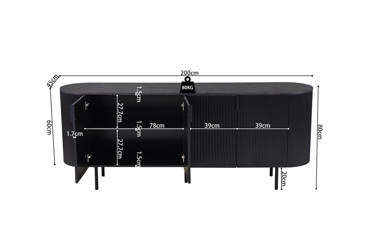 Dressoir 'Lagos' 200 cm Decor Donkerbruin (3c) - foto 8