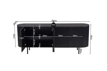Dressoir 'Lagos' 200 cm Decor Donkerbruin (3c) - foto 8