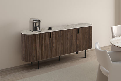 NEW - Dressoir 'Vigo' 200 cm Decor Donkere Eik Shakespear Beige (3c)
