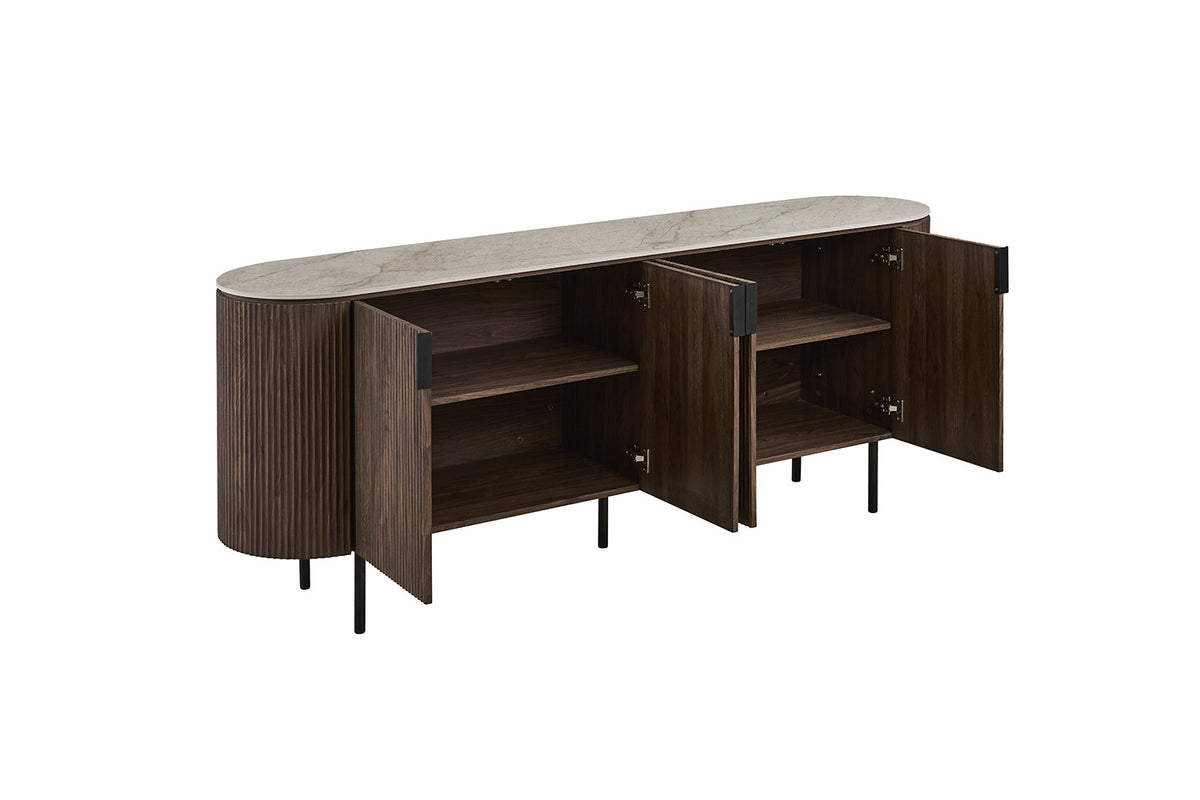 NEW - Dressoir 'Vigo' 200 cm Decor Donkere Eik Shakespear Beige (3c) - foto 7