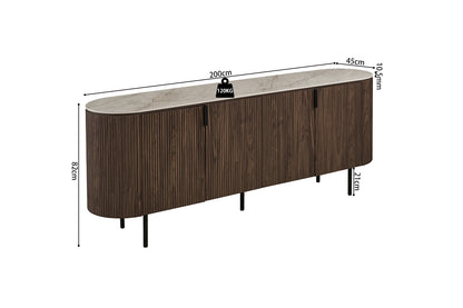 NEW - Dressoir 'Vigo' 200 cm Decor Donkere Eik Shakespear Beige (3c) - foto 9