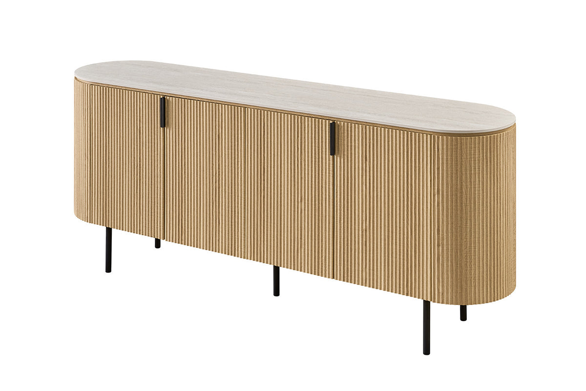NEW - Dressoir 'Vigo' 200 cm Decor Eik Naturel Baroque Grijs (3c) - foto 5