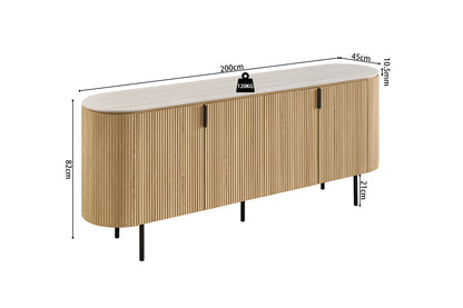 NEW - Dressoir 'Vigo' 200 cm Decor Eik Naturel Baroque Grijs (3c) - foto 8