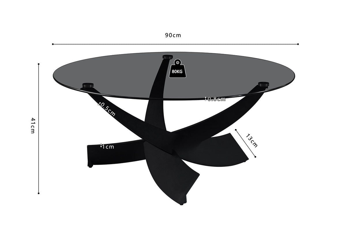 NEW - Salontafel 'Weston' Rond Grijs helder glas (2c) - foto 10