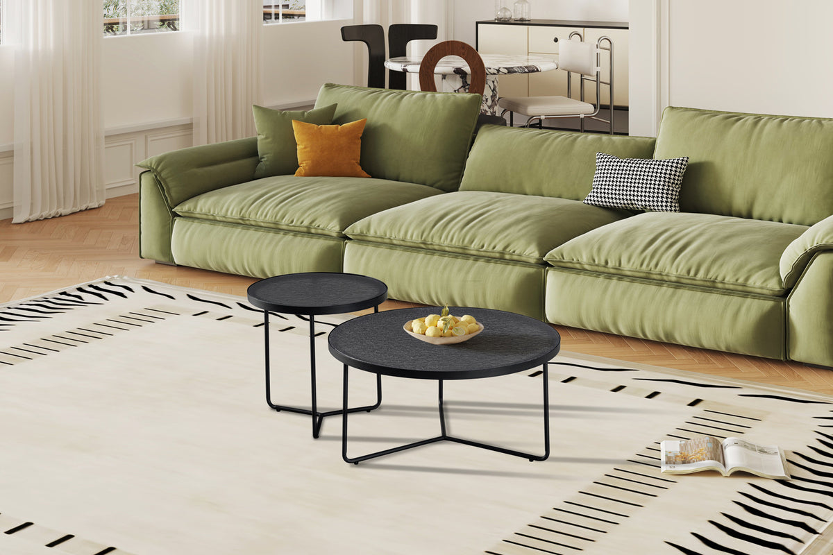 SALE - Set Salontafel 'Melia' Rond Grijs Glas (1c) - foto 2