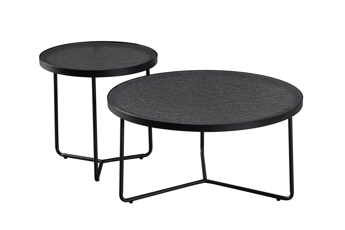 SALE - Set Salontafel 'Melia' Rond Grijs Glas (1c) - foto 3