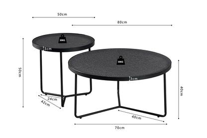 SALE - Set Salontafel 'Melia' Rond Grijs Glas (1c) - foto 8