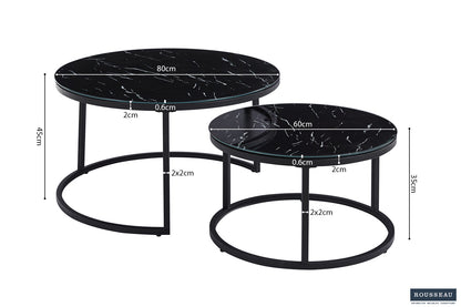 Salontafel 'Boston' Decor Glas Marmer Zwart (1c) - foto 5