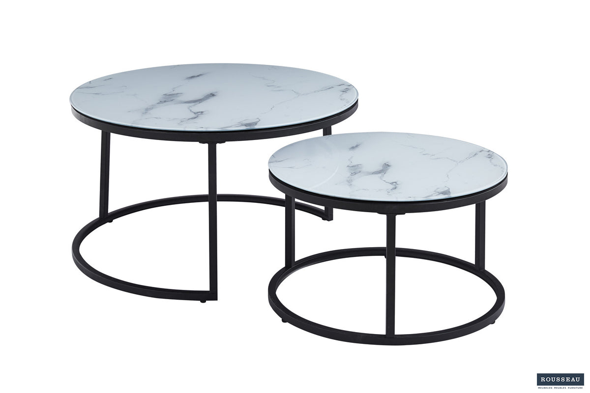 Salontafel 'Boston' Decor Glas Marmer Wit (1c) - foto 2