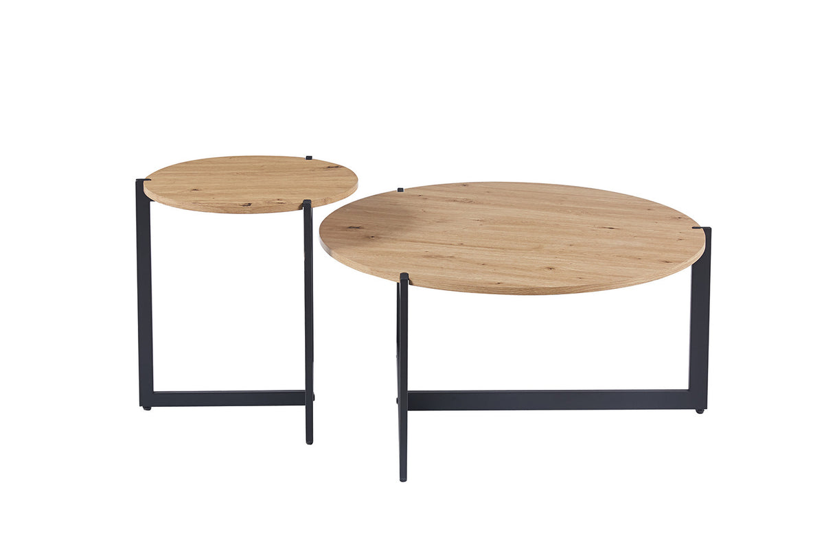 Set van 2 Salontafels 'Pola' Decor Oude eik (1c) - foto 4