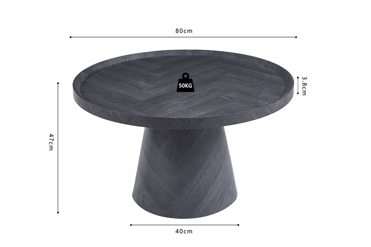 SALE - Salontafel 'Manus' 80 cm Decor Donkergrijs (2c) - foto 7