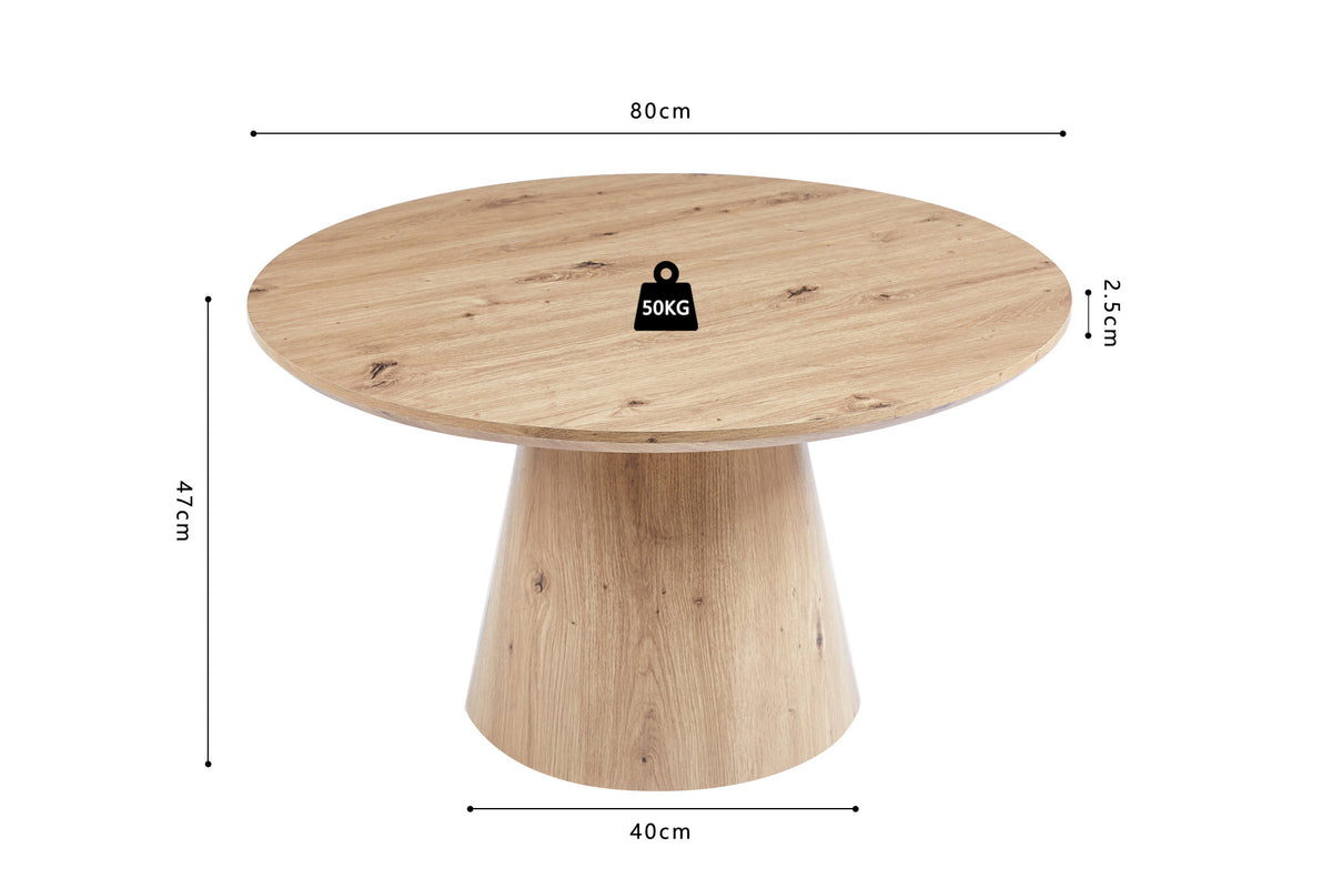 SALE - Salontafel 'Lukas' 80 cm Decor Oude eik (2c) - foto 7