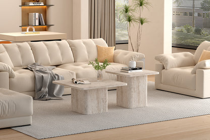 Set van 2 Salontafels 'Bobby' Decor travertin Beige (2c) - foto 2