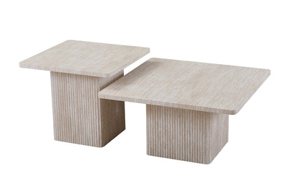 Set van 2 Salontafels 'Bobby' Decor travertin Beige (2c) - foto 4