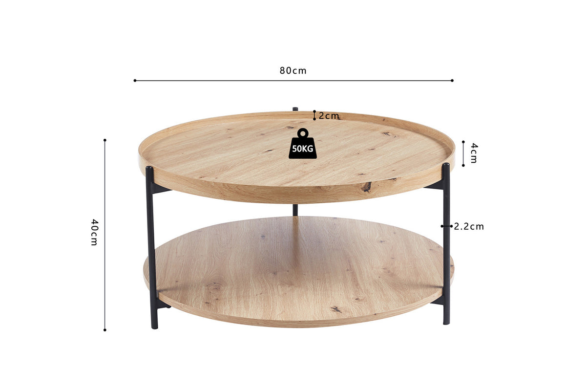 Salontafel 'Dalina' 80 cm Decor Oude eik (1c) - foto 7