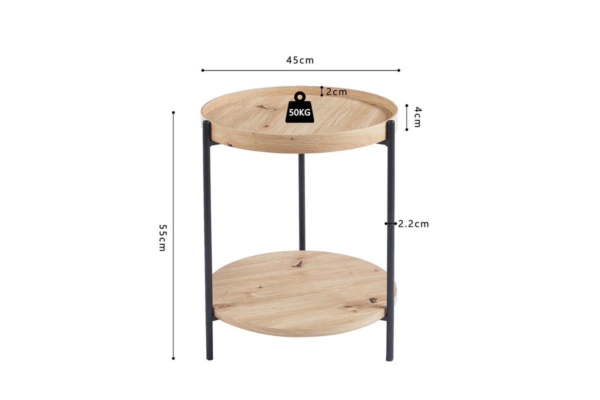 Salontafel 'Dalina' 45 cm Decor Oude eik (1c) - foto 8