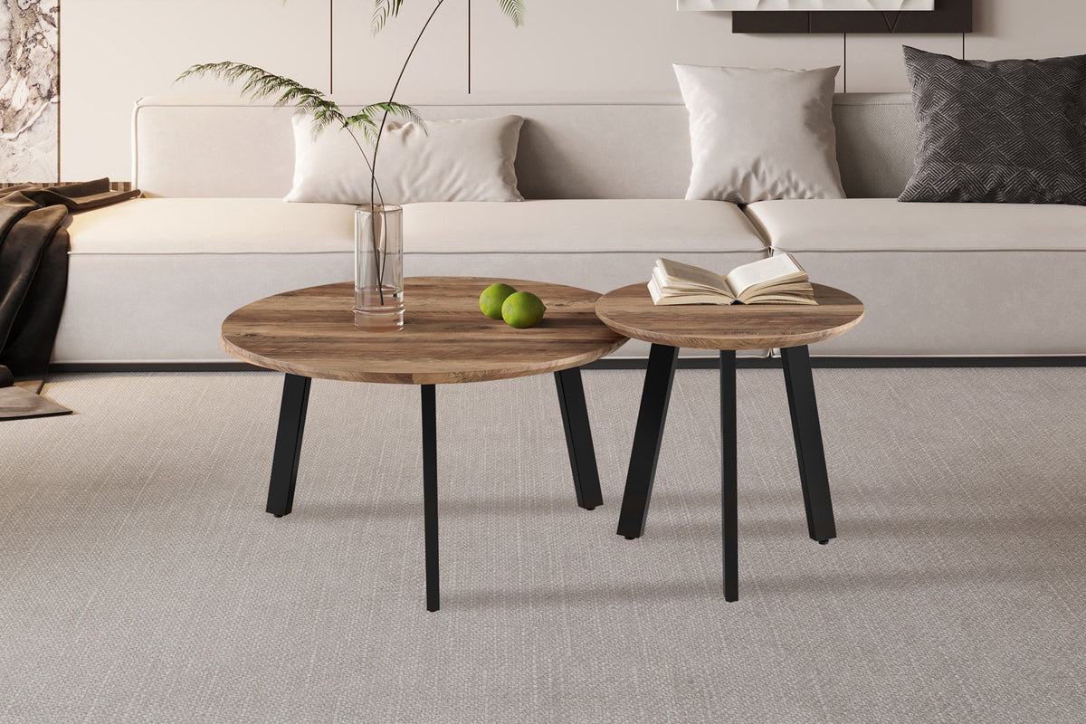 SALE - Set van 2 Salontafels 'Aziz' Decor Mango (1c)