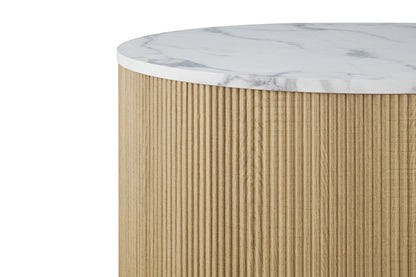 Set Salontafel 'Rowan' Rond Decor Marmer Beige (1c) - foto 6