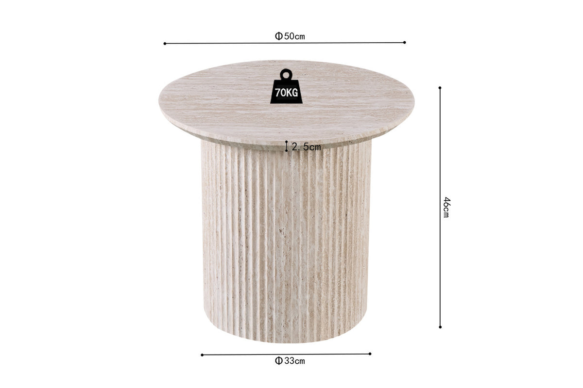 Salontafel 'Lagos' 50 cm Rond Decor Travertin Beige (2c) - foto 6