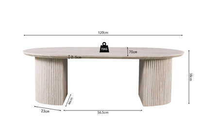 Salontafel 'Lagos' 120 cm Ovaal Decor Travertin Beige (2c) - foto 7