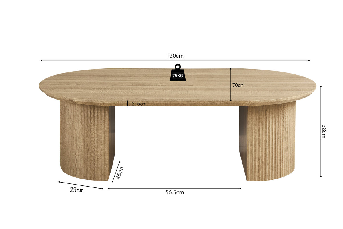 Salontafel 'Lagos' 120 cm Decor Eik Naturel (2c) - foto 6