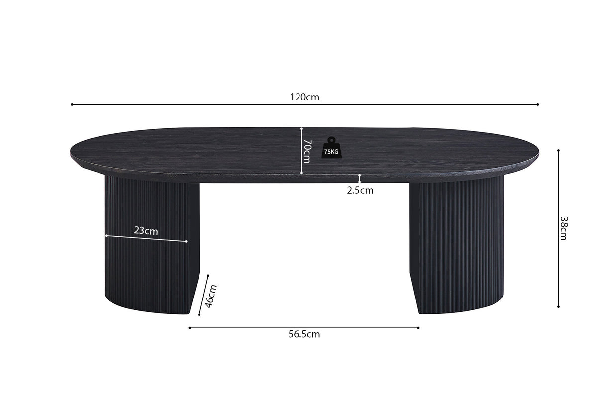 Salontafel 'Lagos' 120 cm Ovaal Decor Donkerbruin (2c) - foto 6