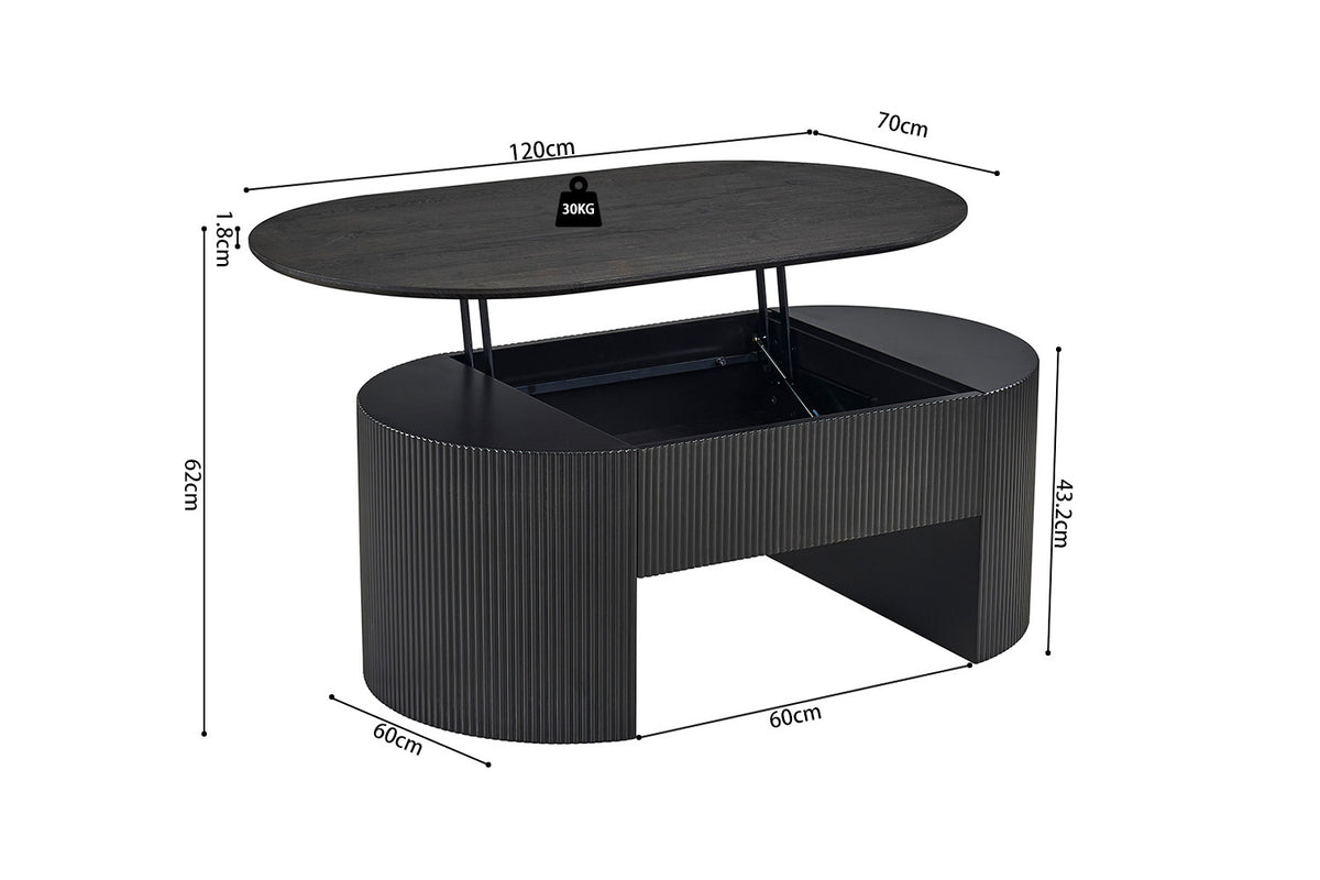 NEW - Salontafel 'Lagos' 120 cm Lift-top Decor Donkerbruin (2c) - foto 13