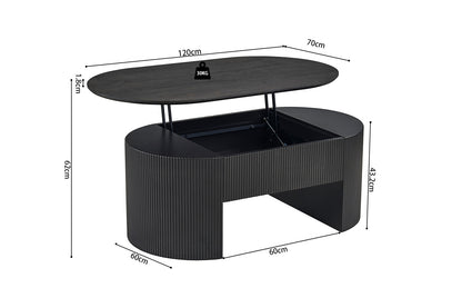 NEW - Salontafel 'Lagos' 120 cm Lift-top Decor Donkerbruin (2c) - foto 13